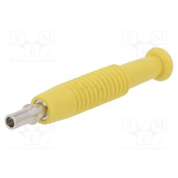 10 pcs : MST 3 GE - Plug, 2mm banana, 6A, 60VDC, yellow, nickel plated, -25÷60°C, 6mΩ