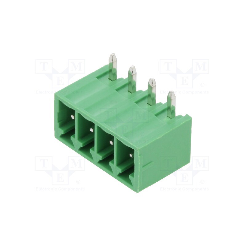 10 pcs : OQ0412510000G - Pluggable terminal block, 3.5mm, ways: 4, angled 90°, socket, male