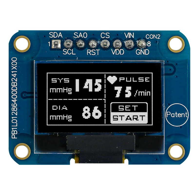 1 pcs - Midas 0.96in White Passive matrix OLED Display 128 x 64pixels COB SPI Interface