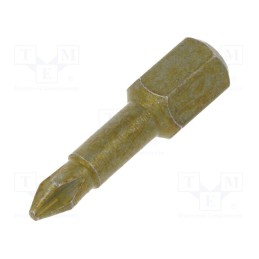 10 pcs : 5056605001 - Screwdriver bit, Phillips, PH1, Overall len: 25mm, TORSION