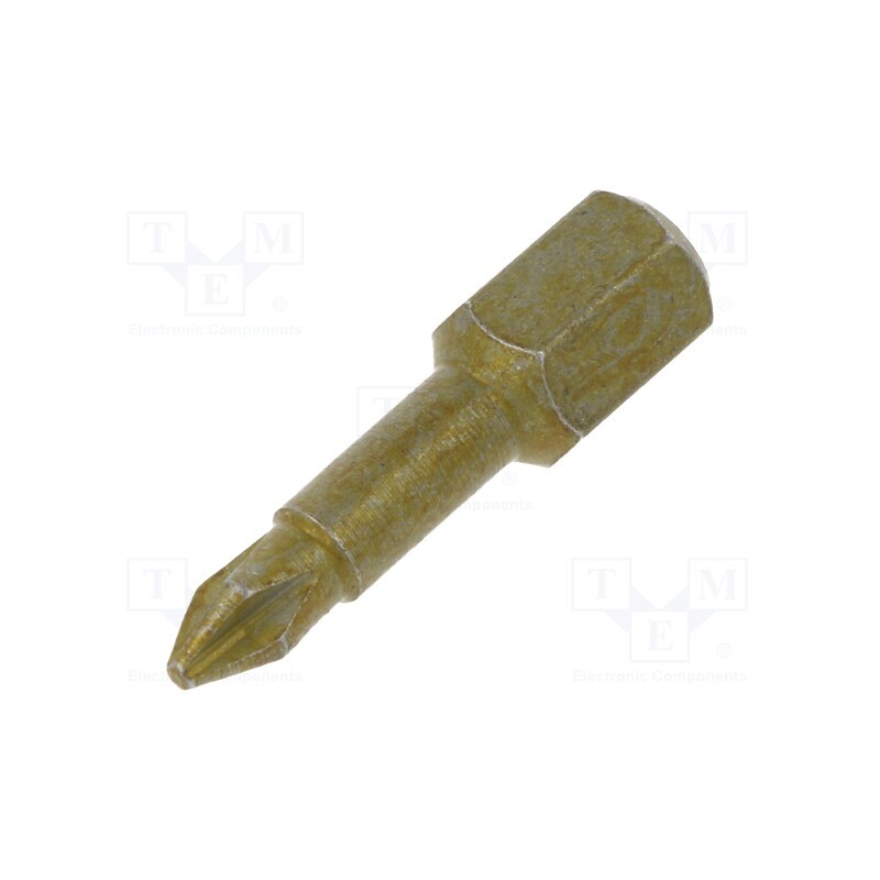 10 pcs : 5056605001 - Screwdriver bit, Phillips, PH1, Overall len: 25mm, TORSION
