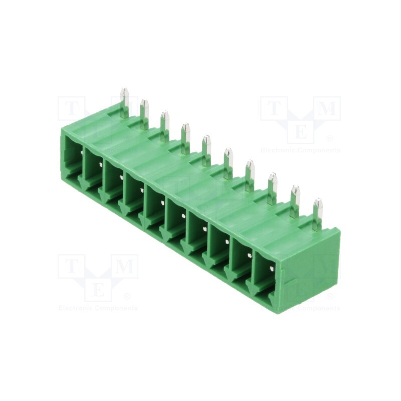 10 pcs : OQ1012510000G - Pluggable terminal block, 3.5mm, ways: 10, angled 90°, socket