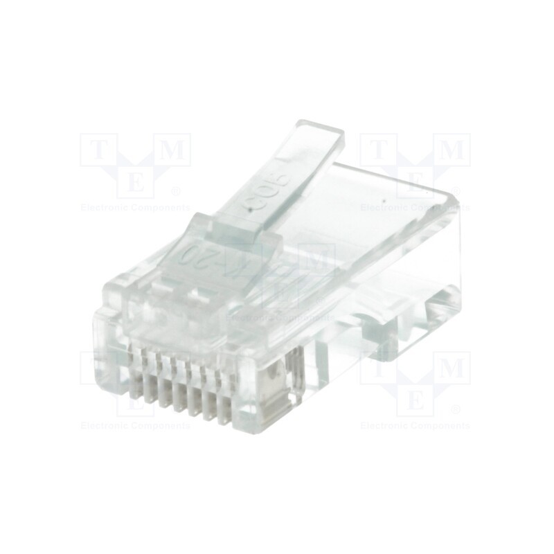 10 pcs : P 129 - Plug, RJ45, PIN: 8, unshielded, gold-plated, Layout: 8p8c, 26AWG