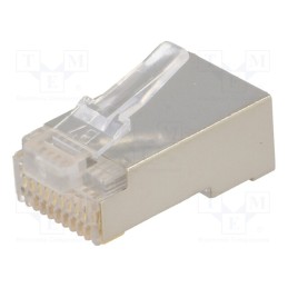 10 pcs : P 303 S - Plug, RJ50, PIN: 10, shielded, gold-plated, Layout: 10p10c, IDC