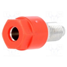 10 pcs : 3230-I-RT - Socket, 4mm banana, 36A, 60VDC, Cutout: Ø8mm, red, nickel plated