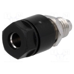 10 pcs : 3230-I-SW - Socket, 4mm banana, 36A, 60VDC, Cutout: Ø8mm, black, nickel plated
