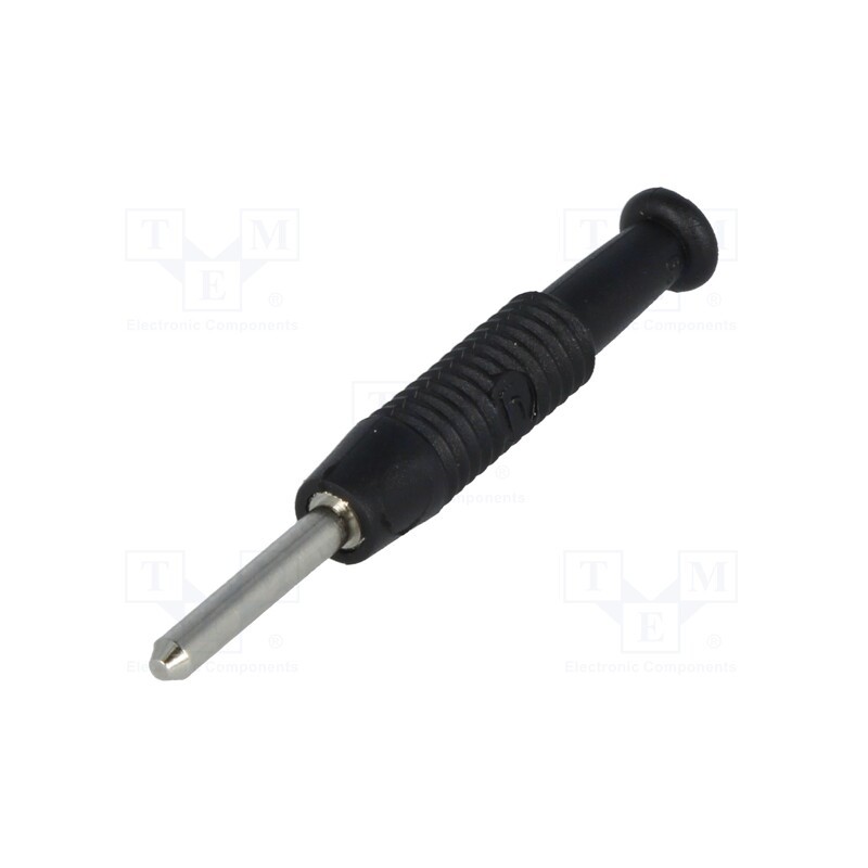 10 pcs : MST 3 SW - Plug, 2mm banana, 6A, 60VDC, black, nickel plated, -25÷60°C, 6mΩ