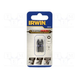 10 pcg : IW6061301 - Screwdriver bit, Phillips, PH1, Mounting: 1/4' (C6,3mm), 2pcs.