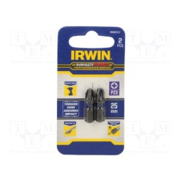10 pcg : IW6061411 - Screwdriver bit, Pozidriv®, PZ3, Mounting: 1/4' (C6,3mm), 2pcs.