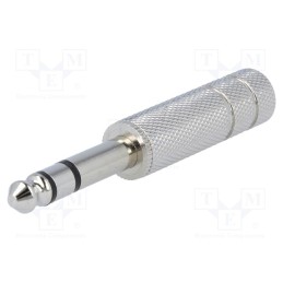 10 pcs : P3C (FM1044) - Plug, Jack 6,3mm, male, stereo, ways: 3, straight, for cable, 6.4mm