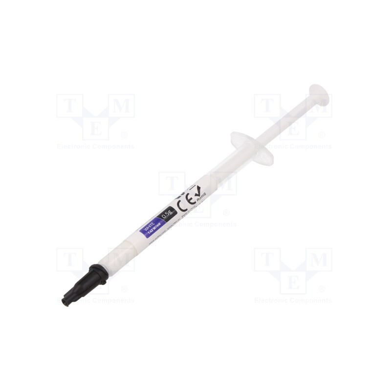 10 pcs : 51630 - Heat transfer paste, white, 1.42W/mK, max.0.249°C/W, 0.5g