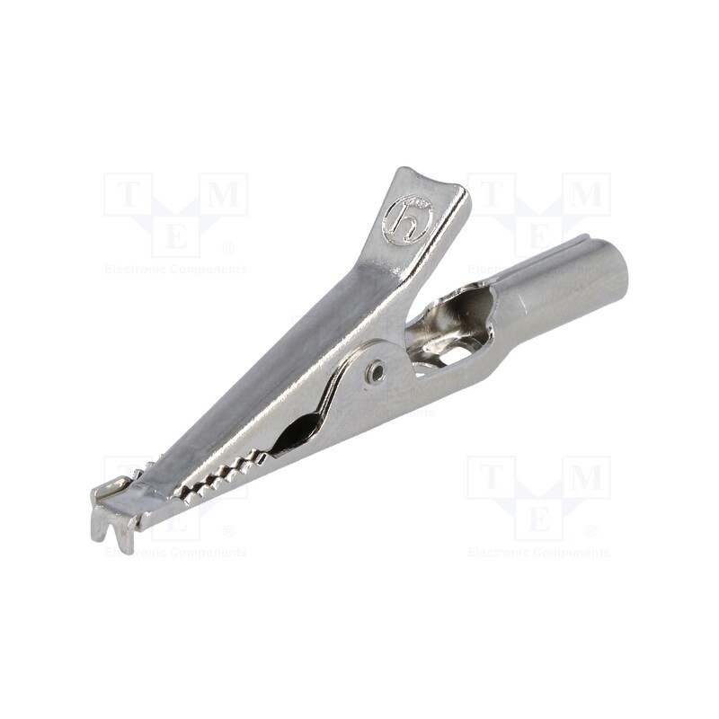 10 pcs : AGF 20 - Crocodile clip, 5A, 60VDC, Grip capac: max.16mm, Socket size: 4mm