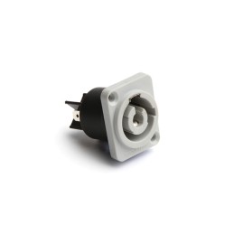 1 pcs - Amphenol Audio, HP IP54 Grey Panel Mount 3P Power Connector Plug, Rated At 25A, 3.2 kV No