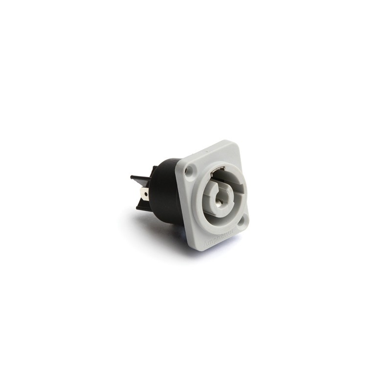 1 pcs - Amphenol Audio, HP IP54 Grey Panel Mount 3P Power Connector Plug, Rated At 25A, 3.2 kV No
