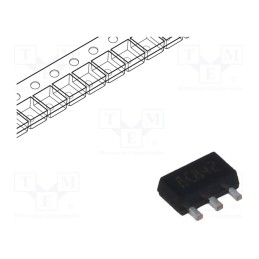 10 pcs : L78L05ABUTR - IC: voltage regulator, linear,fixed, 5V, 0.1A, SOT89, SMD, ±4%, Ch: 1