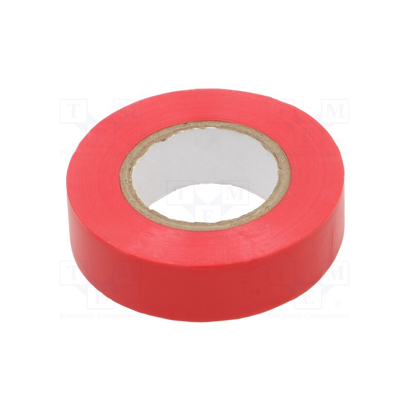 10 rol : TAŚMA IZOLACYJNA CZERWONA - Tape: electrical insulating, W: 19mm, L: 20m, Thk: 130um, red, rubber