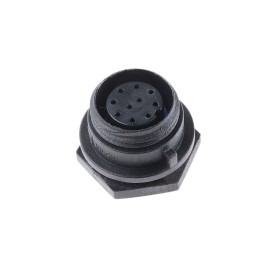 1 pcs - Bulgin Circular Connector, 10 Contacts, Front Mount, Miniature Connector, Socket, Female, IP68, Buccaneer 400 Series