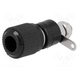20 pcs : - Socket, 4mm banana, 60VDC, L: 34mm, Cutout: Ø8mm, black