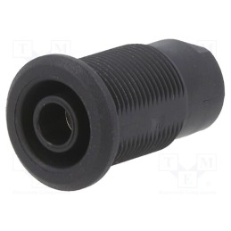 10 pcs : 49.7083-21 - Socket, 4mm banana, 24A, 1kV, black, nickel plated, on panel