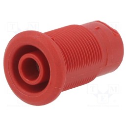10 pcs : 49.7083-22 - Socket, 4mm banana, 24A, 1kV, red, nickel plated, on panel