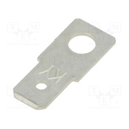 50 pcs : PC11250 - Terminal: flat, 6.35mm, 0.8mm, male, screw, brass, tinned, straight