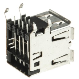 1 pcs - TE Connectivity Right Angle, Through Hole, Socket Type A 2.0 USB Connector