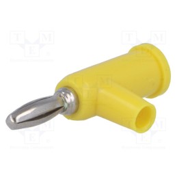 10 pcs : - Plug, 4mm banana, 24A, 60VDC, yellow, Connection: 4mm socket, 39mm