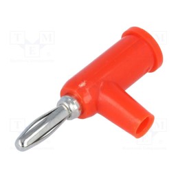 10 pcs : - Plug, 4mm banana, 24A, 60VDC, red, Connection: 4mm socket, 39mm