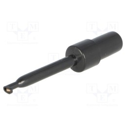 10 pcs : - Clip-on probe, hook type, 3A, 60VDC, black, Grip capac: max.1.7mm