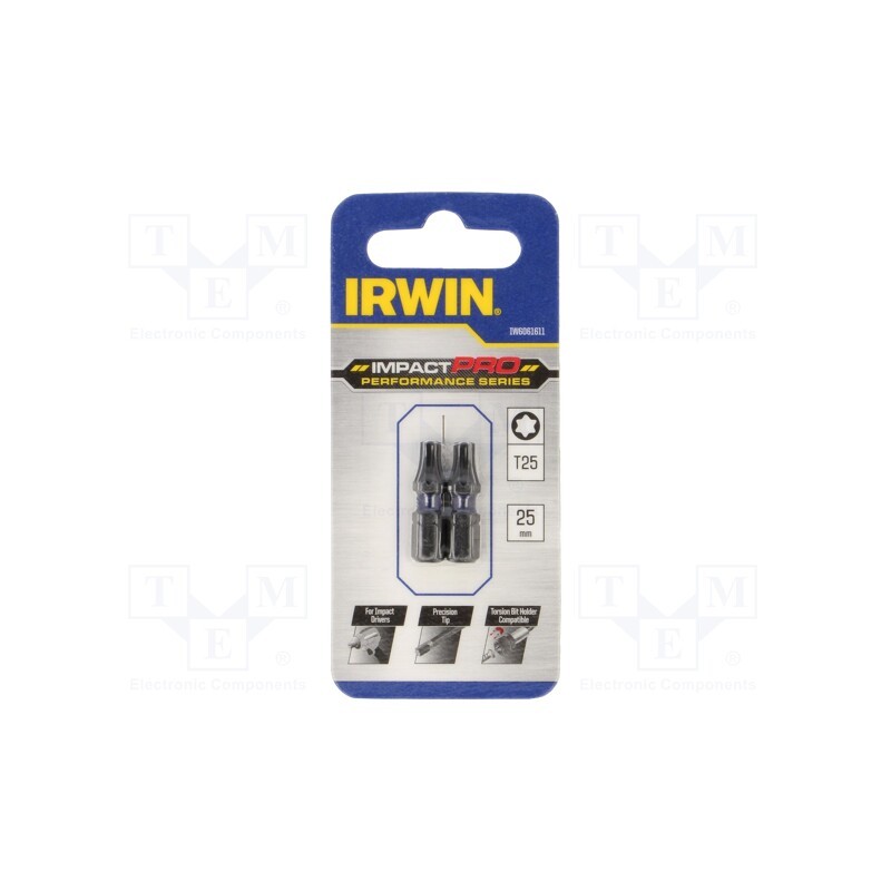 10 pcg : IW6061611 - Screwdriver bit, Torx®, TX25, Mounting: 1/4' (C6,3mm), 2pcs.