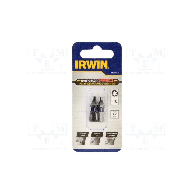 10 pcg : IW6061614 - Screwdriver bit, Torx®, TX10, Mounting: 1/4' (C6,3mm), 2pcs.