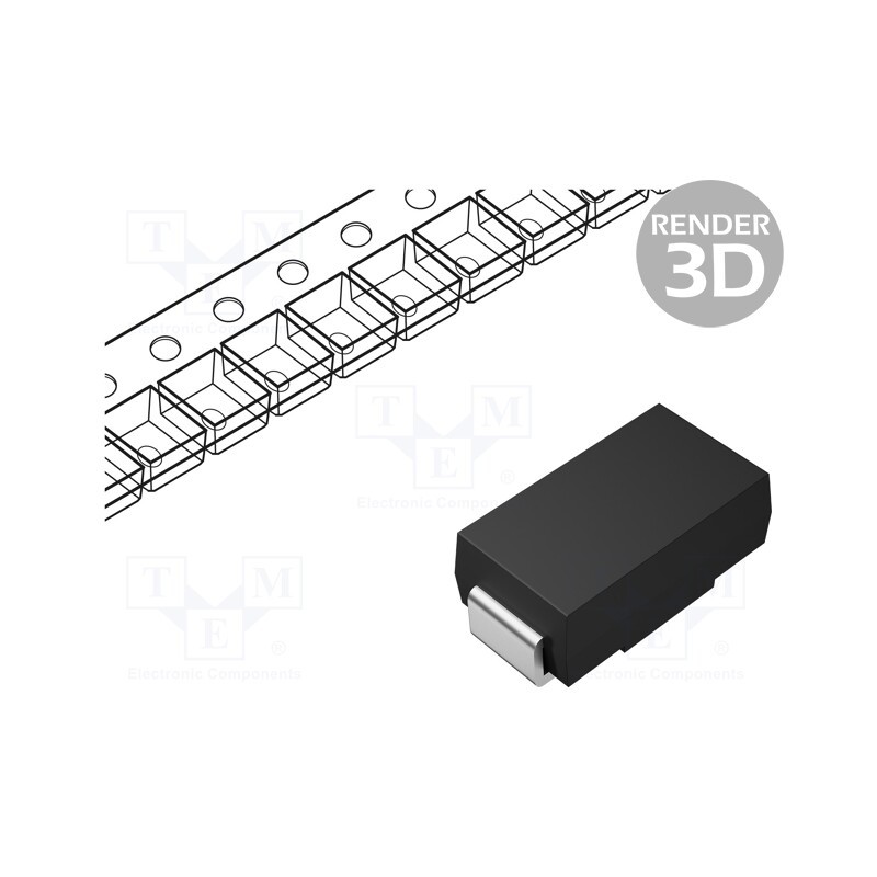 10 pcs : SMAJ12A - Diode: TVS, 400W, 14V, 20.1A, unidirectional, ±5%, DO214AC