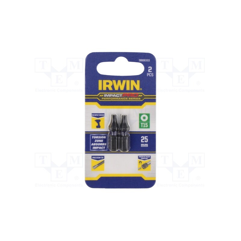 10 pcg : IW6061615 - Screwdriver bit, Torx®, TX15, Mounting: 1/4' (C6,3mm), 2pcs.