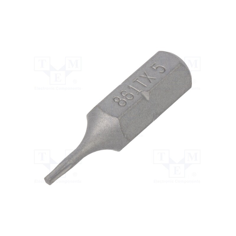 10 pcs : 861TX/5 - Screwdriver bit, Torx®, TX05, Overall len: 25mm