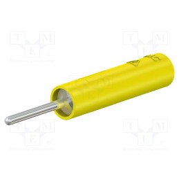 10 pcs : 23.0240-24 - Socket, 4mm banana, 20A, yellow, nickel plated, insulated, 37.8mm