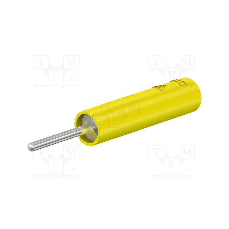 10 pcs : 23.0240-24 - Socket, 4mm banana, 20A, yellow, nickel plated, insulated, 37.8mm