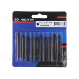 10 pcs : 715027T - Screwdriver bit, Torx®, TX27, Overall len: 50mm