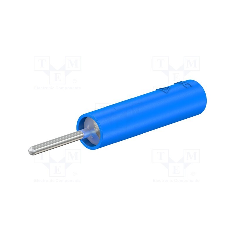 10 pcs : 23.0240-23 - Socket, 4mm banana, 20A, blue, nickel plated, crimped,screw type