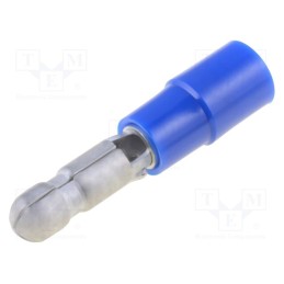 20 pcs : PCE 4020-M-BLU - Terminal: round, male, Ø: 4mm, 2mm2, crimped, for cable, insulated