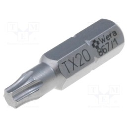10 pcs : 5066487001 - Screwdriver bit, Torx®, TX20, Overall len: 25mm