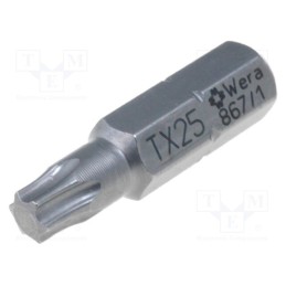 10 pcs : 5066488001 - Screwdriver bit, Torx®, TX25, Overall len: 25mm