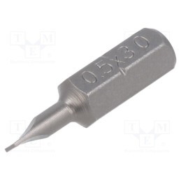 10 pcs : 020 300 10 - Screwdriver bit, slot, 3,0x0,5mm, Overall len: 25mm