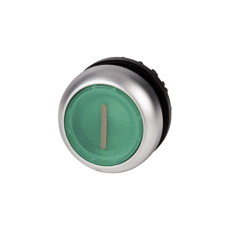 1 pcs - Eaton RMQ Titan M22 Series Green Illuminated Momentary Push Button, 22mm Cutout, IP66, IP67, IP69