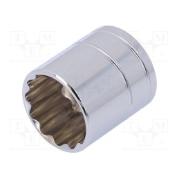10 pcs : W074145 - Socket, 12-angles,socket spanner, 3/8', Chrom-vanadium steel