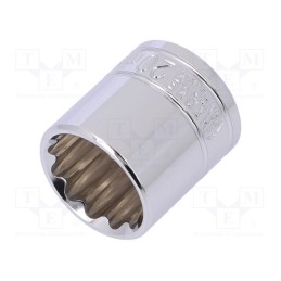 10 pcs : W074144 - Socket, 12-angles,socket spanner, 3/8', Chrom-vanadium steel