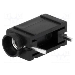 10 pcs : - Socket, 4mm banana, 24A, 60VDC, black, silver plated, PCB, 24mm