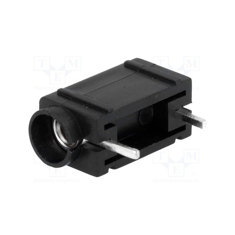 10 pcs : - Socket, 4mm banana, 24A, 60VDC, black, silver plated, PCB, 24mm