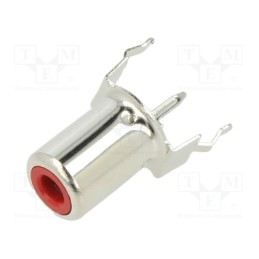 10 pcs : PHS-7A RED - Socket, RCA, female, straight, THT, nickel plated, Marker: red