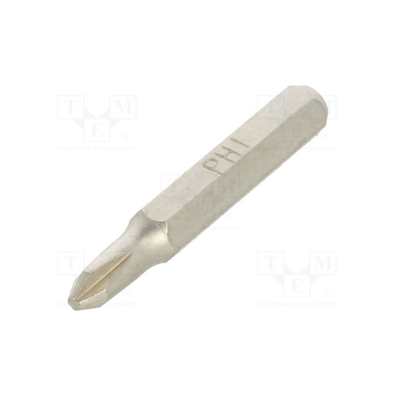 10 pcs : 12560014 - Screwdriver bit, Phillips, PH1, Overall len: 27mm, Kind: precision
