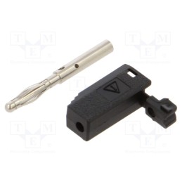 10 pcs : 22.2617-21 - Plug, 2mm banana, 10A, 30VAC, 60VDC, black, nickel plated, 0.5mm2